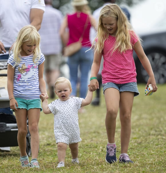 Lena Tindall, Isla Phillips et Savannah Phillips pendant le "Festival of British Eventing 2019" dans le parc Gatcombe, à Gloucestershire, Royaume Uni, le 4 août 2019.