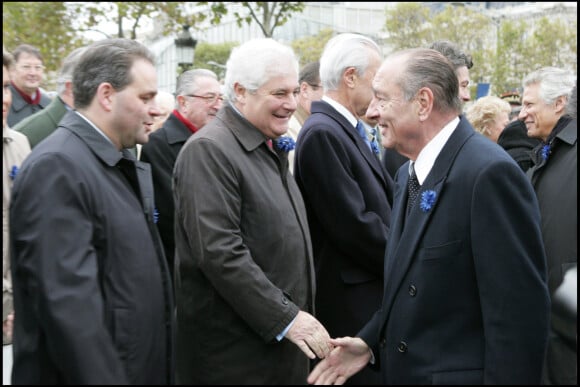 Pascal Clément et Jacques Chirac - Cérémonies marquant le 88e anniversaire de l'armistice de 1918 à Paris, le 11 novembre 2006.