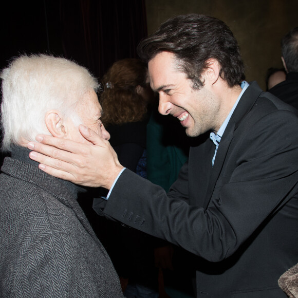 Guy Bedos et son fils Nicolas Bedos lors de l'avant-première du film "Monsieur & Madame Andelman" au cinéma Elysées Biarritz à Paris, France, le 6 mars 2017. © Cyril Moreau/Bestimage