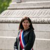 Anne Hidalgo (maire de Paris) lors de la commémoration du 75ème anniversaire de la victoire du 8 mai 1945 devant la tombe su soldat inconnu aux pieds de l'Arc de Triomphe à Paris, le 8 mai 2020. © Romain Gaillard/Pool/Bestimage