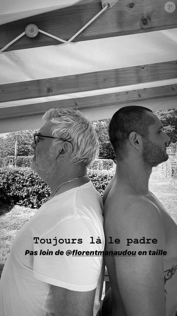 Laure Manaudou a partagé cette photo de son frère Florent avec leur papa Jean-Luc, juin 2020