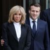 Le président Emmanuel Macron, la première dame Brigitte Macron - Le roi et la reine d'Espagne arrivent au palais de l'Elysée à Paris pour un déjeuner avant la cérémonie à l'occasion de la première journée nationale d'hommage aux victimes du terrorisme le 11 mars 2020. © Stéphane Lemouton / Bestimage