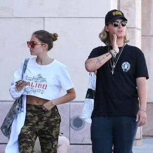 Exclusif - Thylane Blondeau et son compagnon Milane Meritte sont allés déjeuner au restaurant Pastaio à Beverly Hills le 7 septembre 2019.