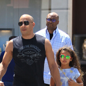 Exclusif - Vin Diesel fait du shopping avec ses enfants Hania et Vincent Sinclair à Beverly Hills, le 22 août 2016.
