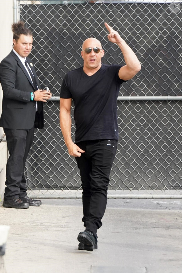 Vin Diesel arrive à l'émission "Jimmy Kimmel Live" dans le quartier de Hollywood à Los Angeles, le 9 mars 2020.