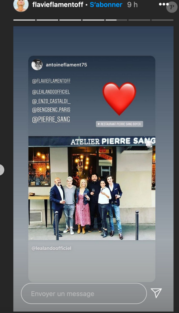 Flavie Flament fête son anniversaire dans l'un des restaaurants parisiens de Pierre Sang, ancien finaliste de "Top Chef" - Instagram, 2 juillet 2020