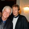 Dave et son compagnon Patrick Loiseau - Inauguration du théâtre de la Tour Eiffel à Paris le 16 octobre 2017. © Coadic Guirec/Bestimage