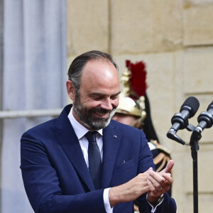 Passation de pouvoir à Matignon entre Edouard Philippe et Jean Castex, nouveau Premier ministre. Paris, le 3 juillet 2020. © JB Autissier / Panoramic / Bestimage