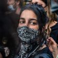 Leïla Bekhti - People à la manifestation de soutien à Adama Traoré devant le tribunal de Paris le 2 juin 2020. Environ 20.000 personnes ont participé mardi soir devant le tribunal de Paris à un rassemblement interdit, émaillé d'incidents, à l'appel du comité de soutien à la famille d'Adama Traoré, jeune homme noir de 24 ans mort en 2016 après son interpellation. © Cyril Moreau / Bestimage