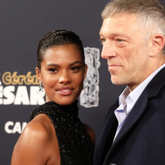 Vincent Cassel et sa femme Tina Kunakey lors du photocall lors de la 45ème cérémonie des César à la salle Pleyel à Paris le 28 février 2020 © Dominique Jacovides / Olivier Borde / Bestimage