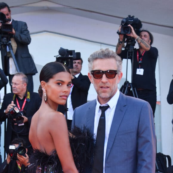 Vincent Cassel et sa femme Tina Kunakey - Red carpet du film "J'accuse" lors du 76ème Festival du Film de Venise, la Mostra à Venise en Italie le 30 Août 2019.