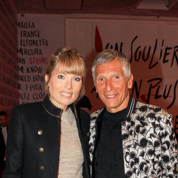 Nagui et sa femme Mélanie Page lors du vernissage de l'exposition consacrée à l'oeuvre et l'imaginaire de Christian Louboutin "l'Exhibitionniste' (L'Exibition[niste]) au Palais de la Porte Dorée, à Paris, France, le 24 février 2020. © Philippe Baldini/Bestimage