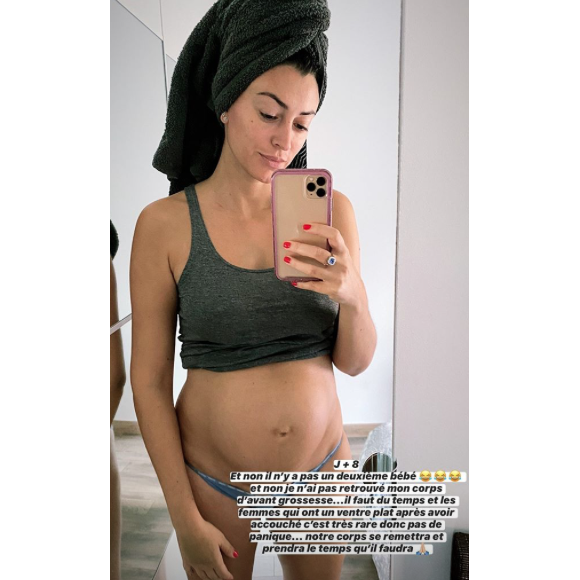 Rachel Legrain-Trapani dévoile un photo de son corps huit jours après son accouchement. Le 15 juillet 2020.