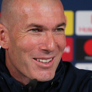 Zinedine Zidane, entraineur du Real Madrid, lors d'une conférence de presse à Madrid le 25 février 2020. © Irina R. H/AFP7 via ZUMA Wire / Bestimage