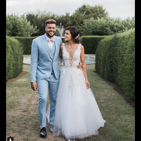 Noura, la femme de Jo-Wilfried Tsonga dévoile des photos de leur mariage sur Instagram le 23 juillet 2018.