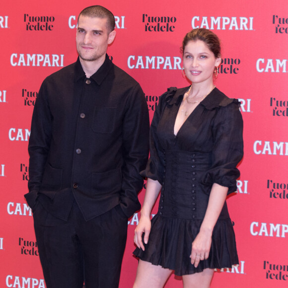 Laetitia Casta et son mari Louis Garrel au photocall du film "L'Homme Fidèle" à Rome, Italie, le 5 avril 2019.
