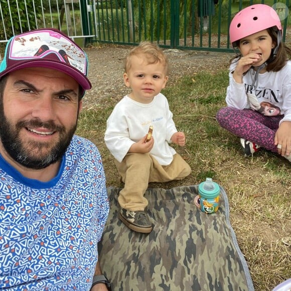 Laurent Ournac avec ses enfants Capucine et Léon, le 13 juin 2020