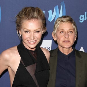 Ellen DeGeneres et sa femme Portia de Rossi - People lors de la 26ème cérémonie des GLAAD Media Awards à Beverly Hills, le 21 mars 2015.