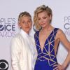 Ellen DeGeneres et Portia De Rossi à la soirée annuelle du 41ème "People's Choice Awards" à Los Angeles, le 7 janvier 2015