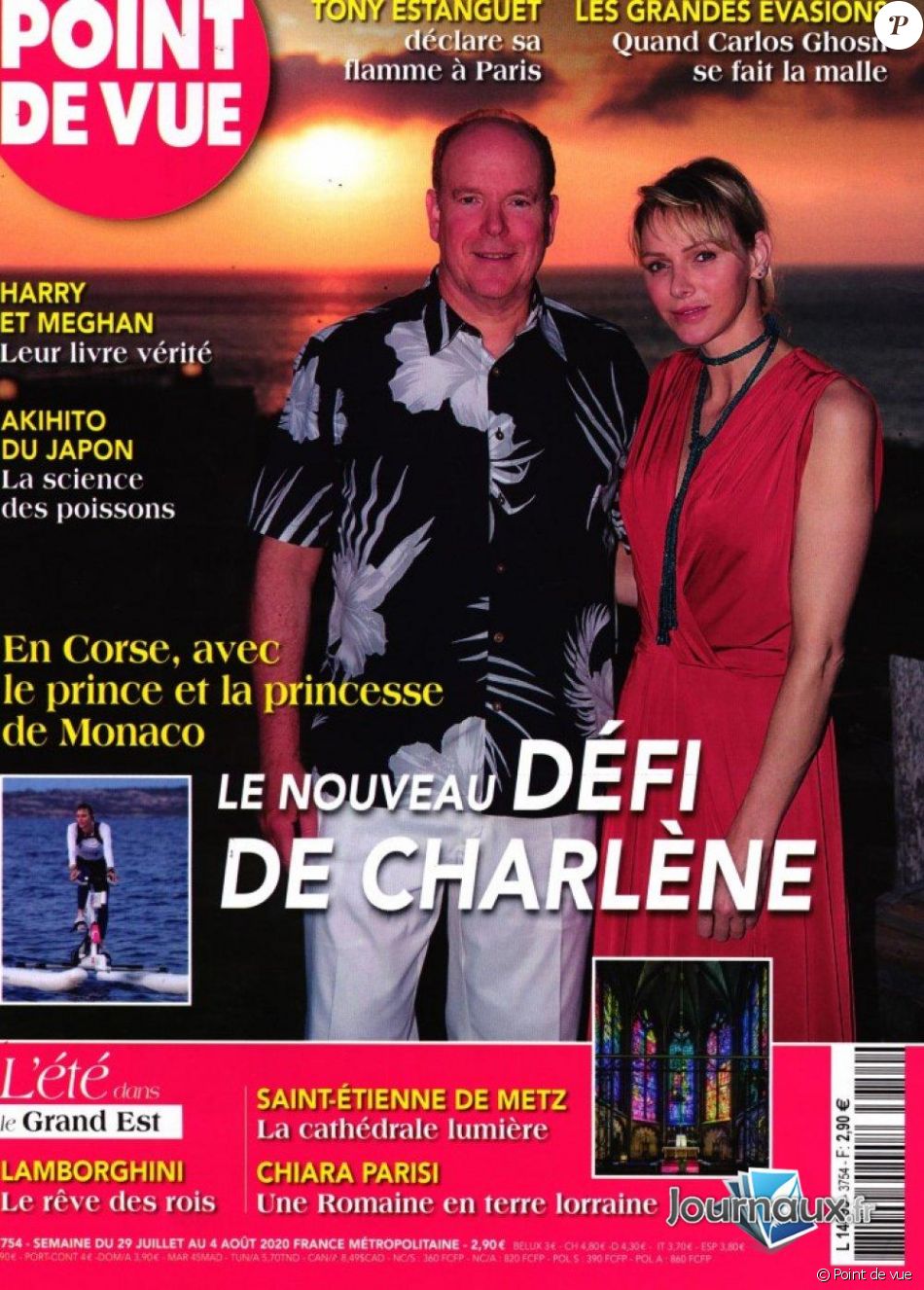 Point De Vue Charlène De Monaco Albert et Charlene de Monaco dans le magazine Point de vue du 29 juillet  2020. - Purepeople