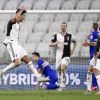 Cristiano Ronaldo et la Juventus Turin sacrés champions d'Italie après leur victoire contre la Sampdoria. Turin, le 26 juillet 2020.