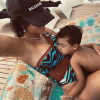 Georgina Rodriguez, la compagne de Cristiano Ronaldo, et leurs enfants en vacances. Juillet 2020.