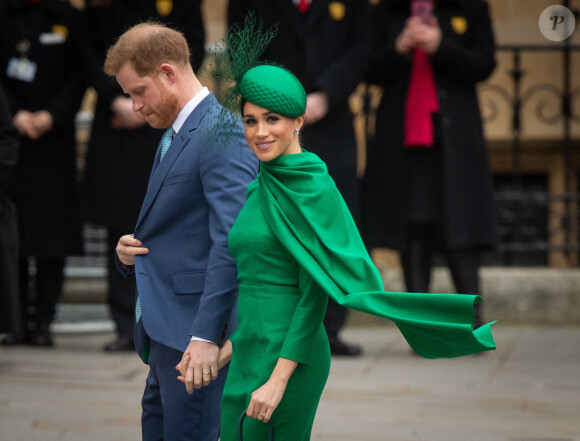 Meghan Markle et le prince Harry le 9 mars 2020 à l'Abbaye de Westminster, leur dernier engagement. 