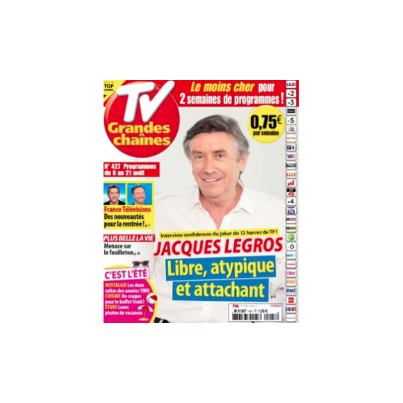 Magazine "TV Grandes Chaînes" en kiosques le 3 août 2020.