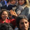 Valérie Trierweiler en compagnie de l'Ambassadeur de France au Liban Patrice Paoli lors d'une visite d'un camp de réfugiés syriens à Dalhamye dans la Bekaa. Liban le mardi 5 novembre 2013