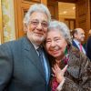Placido Domingo et Christa Ludwig - Exposition Leonard Bernstein à Vienne en Autriche le 17 janvier 2018.