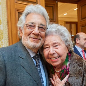 Placido Domingo et Christa Ludwig - Exposition Leonard Bernstein à Vienne en Autriche le 17 janvier 2018.