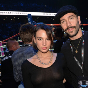 Jade Leboeuf (fille de Franck Leboeuf) et son compagnon Stéphane Rodrigues lors du gala de boxe Univent à l'AccorHotels Arena de Paris pour le championnat du monde WBA le 15 novembre 2019. © Veeren / Bestimage
