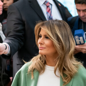 Le président de l'Equateur Lenin Moreno Garces et sa femme Rocio Gonzalez de Moreno reçus par Donald et Melania Trump à la Maison Blanche à Washington. Le 12 février 2020.