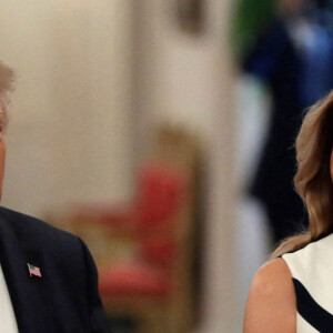 Le président Donald Trump et la première dame Melania lors d'une réunion sur les conditions pour la réouverture des écoles à la Maison Blanche à Washington le 7 juillet 2020. @Walter/BestImage