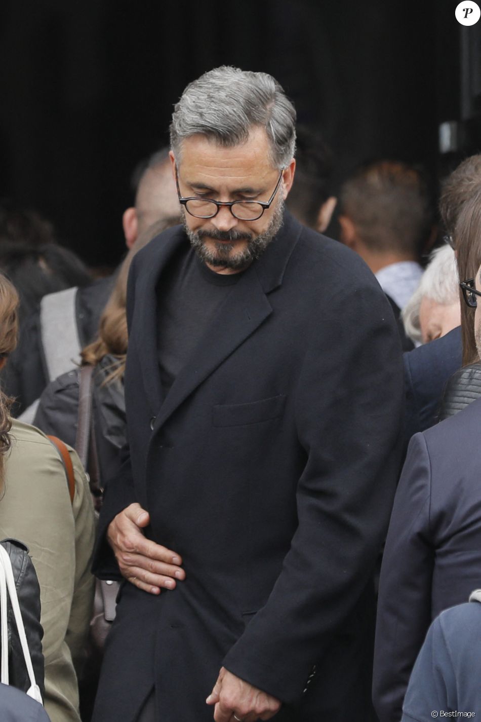 Olivier Minne - Obsèques de Christophe Michel (mari de JL Romero) au crématorium du cimetière du Père Lachaise à Paris le 6 juin 2018.
