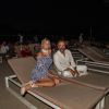 Exclusif - Romain Sardou et sa compagne Kym Thiriot lors d'une séance de cinéma en plein air sur la plage de Tahiti à Ramatuelle le 20 août 2020. © Jack Tribeca / Bestimage