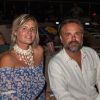 Exclusif - Romain Sardou et sa compagne Kym Thiriot lors d'une séance de cinéma en plein air sur la plage de Tahiti à Ramatuelle © Jack Tribeca / Bestimage