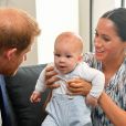 Meghan Markle, le prince Harry et leur fils Archie lors de leur tournée royale en Afrique du sud, à Cape Town. Le 25 septembre 2019.