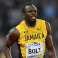 Usain Bolt se qualifie lors des demi-finales du 100m lors des Mondiaux d'athlétisme à Londres, le 4 août 2017.
