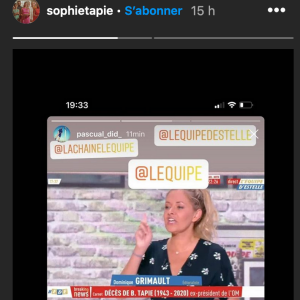 Sophie Tapie réagit à l'erreur de la chaîne L'Équipe qui a annoncé mort son père, Bernard Tapie - 28 août 2020