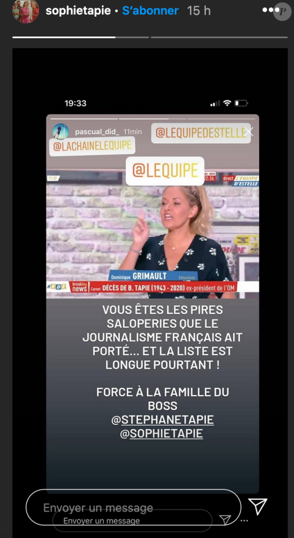Sophie Tapie réagit à l'erreur de la chaîne L'Équipe qui a annoncé mort son père, Bernard Tapie - 28 août 2020