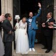 Mariage civil et religieux de Julie Taton et Harold Van Der Straten, à l'hôtel de ville de Bruxelles et à l'église Notre-Dame du Sablon. Belgique, Bruxelles, 2 mai 2015