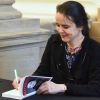 L'ecrivain Amelie Nothomb en dedicace et rencontre avec ses lecteurs pour son roman "Frappe toi le coeur" lors du rendez vous litteraire Les Bibliotheques ideales a Strasbourg, le 13/09/2017.