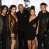 Dr. Dre et sa femme Nicole et ses enfants - Avant-première du film "N.W.A - Straight Outta Compton" à Los Angeles, le 10 août 2015. 