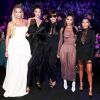 Khloé Kardashian, Kendall Jenner, Kris Jenner, Kim et Kourtney Kardashian aux E! People's Choice Awards. Janvier 2019.