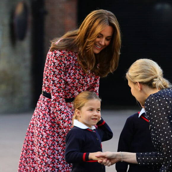 Le prince William, duc de Cambridge, et Catherine (Kate) Middleton, duchesse de Cambridge, accompagnent le prince George et la princesse Charlotte pour leur rentrée scolaire à l'école Thomas's Battersea à Londres, Royaume Uni, le 5 septembre 2019.