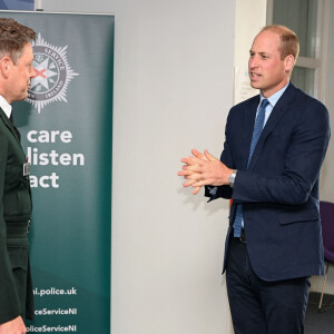 Le prince William, duc de Cambridge, visite l'école de police de Belfast, dans le cadre de son déplacement officiel en Irlande du Nord, le 9 septembre 2020.