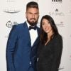 Olivier Giroud et sa femme Jennifer, enceinte - Les célébrités posent lors du photocall de la soirée Global Gift à Londres le 18 novembre 2017.