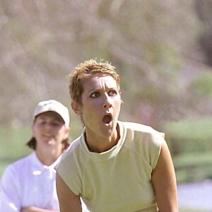 Céline Dion au tournoi de golf du Rancho Mirage en Californie, en 2000.
