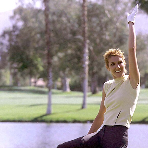 Céline Dion au tournoi de golf du Rancho Mirage en Californie, en 2000.